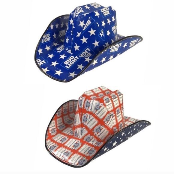 Bud Light Budweiser 4th of July Cowboy Hat Mens Womens Party Beer Fun Fourth - Picture 1 of 7
